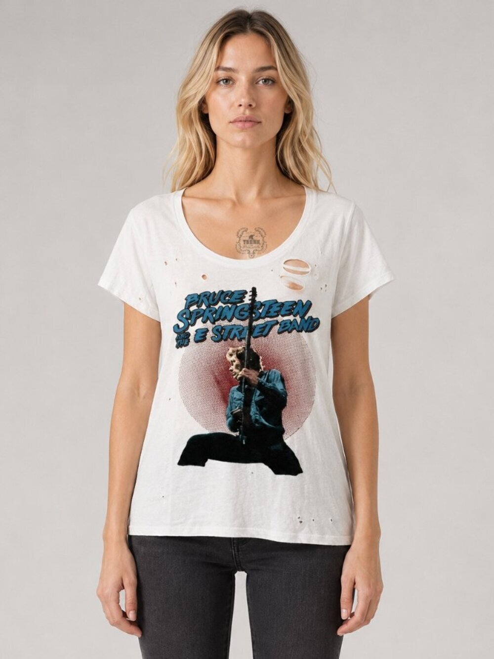 Bruce Springsteen Trunk Ltd limited edition white t-shirt womens size Medium USA
